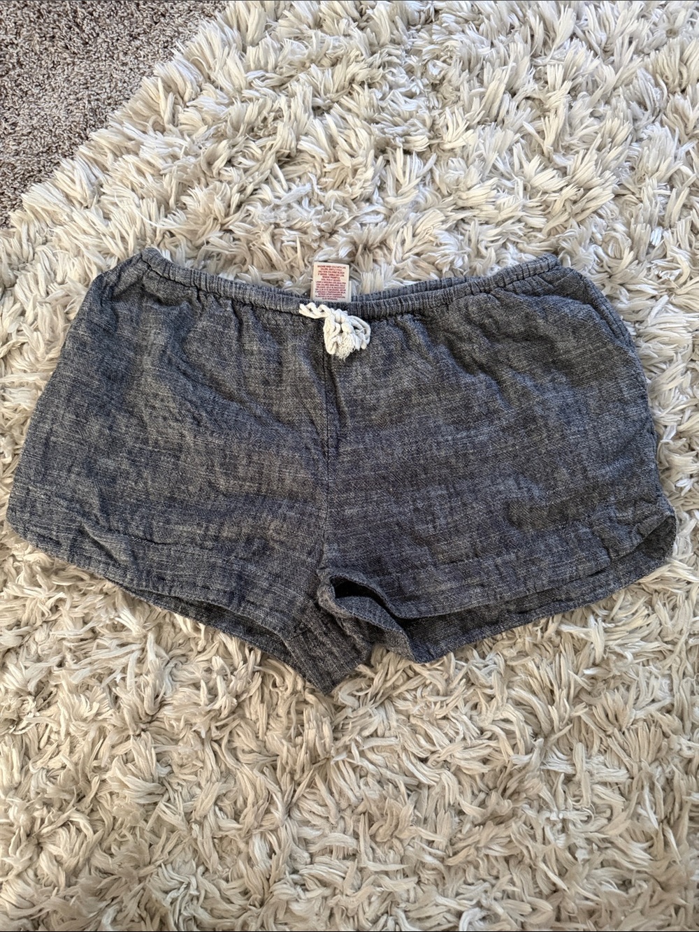 Mossimo Women's Casual Drawstring Linen-Blend Shorts in Charcoal